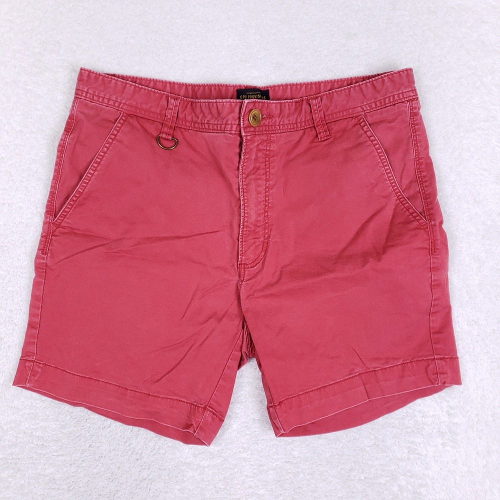 CPO Provisions Mens Red Chino Shorts Size‎ 32W Stretch Cotton D-Ring Utility